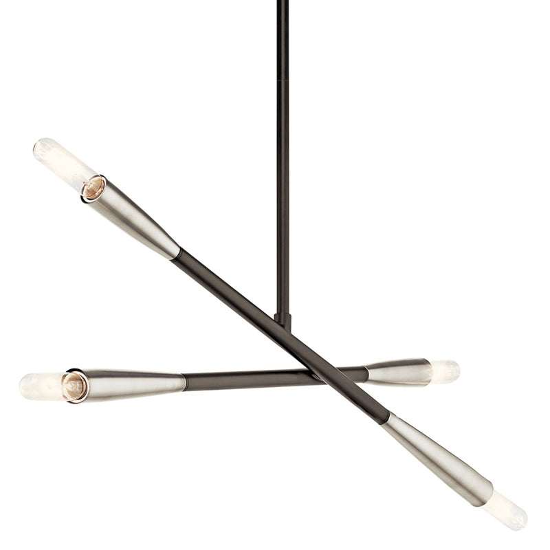 Branches 1 Tier Chandelier Black 4 Light