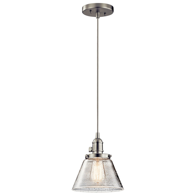 Avery Cone Mini Pendant Brushed Nickel 8 Inch