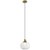 Avery Mini Pendant Natural Brass 9.75 Inch