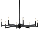 Erzo 1 Tier Chandelier Black 8 Light