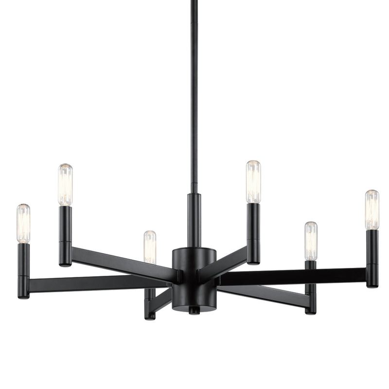 Erzo Chandelier Black 6 Light