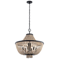 Brisbane 1 Tier Chandelier Distressed Black 6 Light