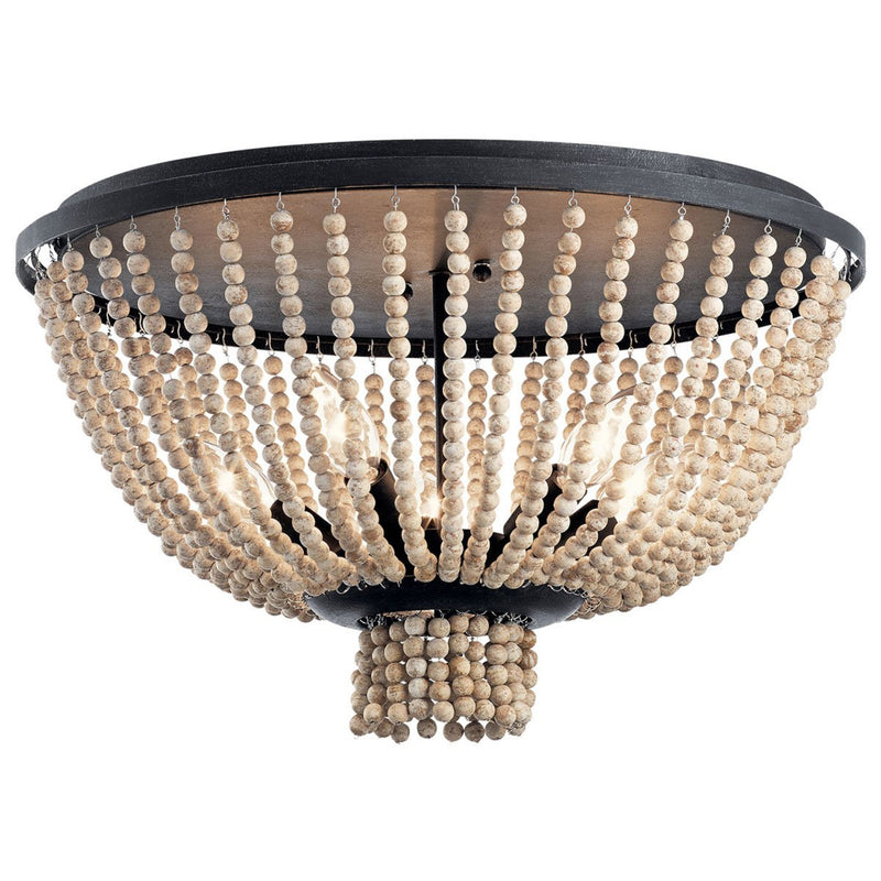 Brisbane Ceiling Flush Light Distressed Black