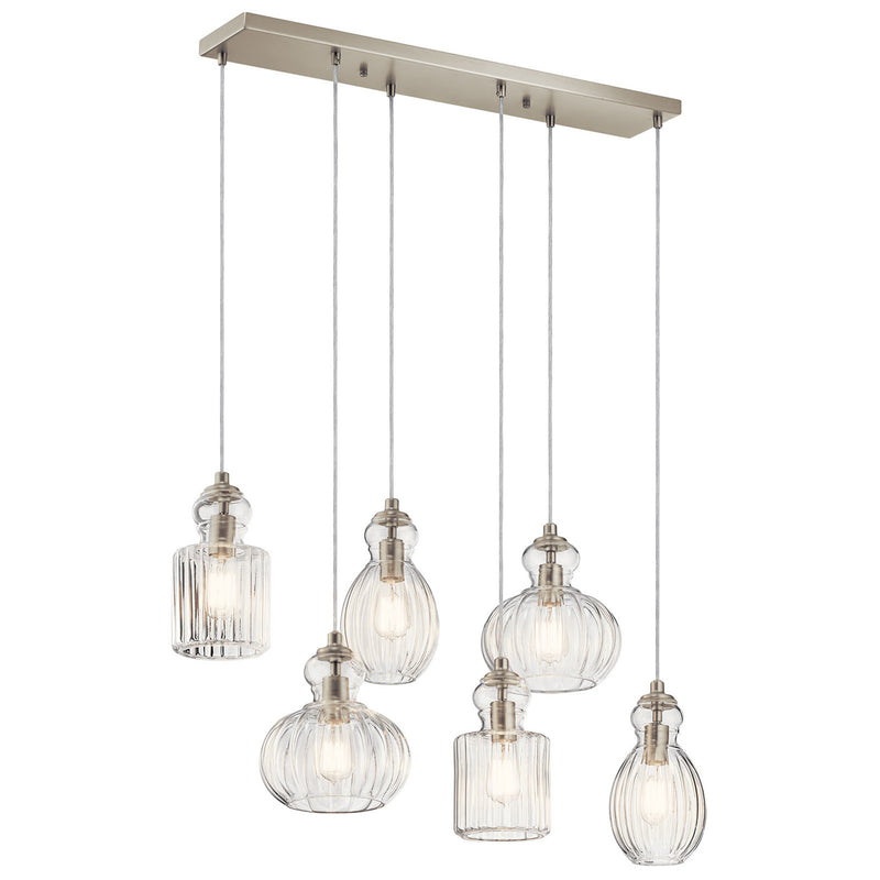 Riviera Linear Chandelier Brushed Nickel