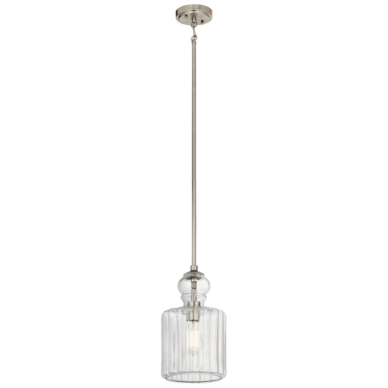 Riviera Pendant Brushed Nickel 7.75 Inch