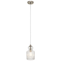Riviera Mini Pendant Brushed Nickel 5.75 Inch