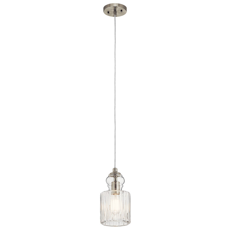 Riviera Mini Pendant Brushed Nickel 5.75 Inch