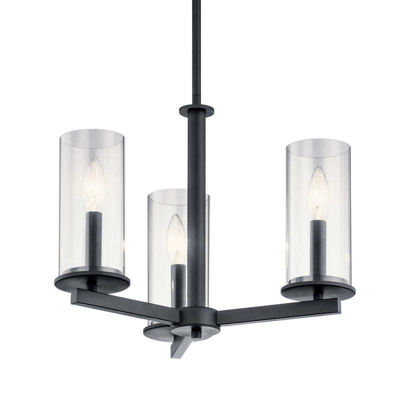 Crosby Chandelier Black 3 Light