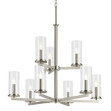 Crosby Chandelier Brushed Nickel 9 Light