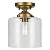 Winslow Ceiling Semi Flush Light Natural Brass 10.75 Inch