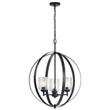 Winslow 1 Tier Chandelier Black 3 Light