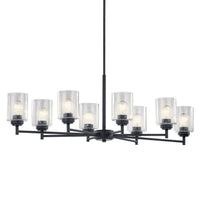 Winslow Oval Chandelier Black 8 Light