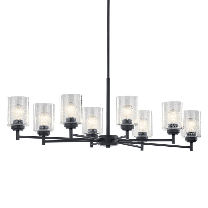 Winslow Oval Chandelier Black 8 Light
