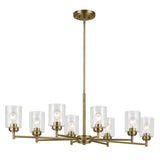 Winslow Oval Chandelier Natural Brass 8 Light
