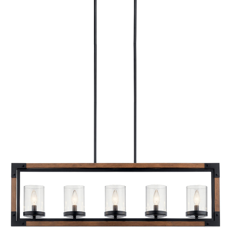 Marimount Linear Chandelier Auburn Stained Finish