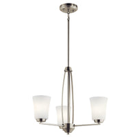 Tao 1 Tier Chandelier Brushed Nickel 3 Light