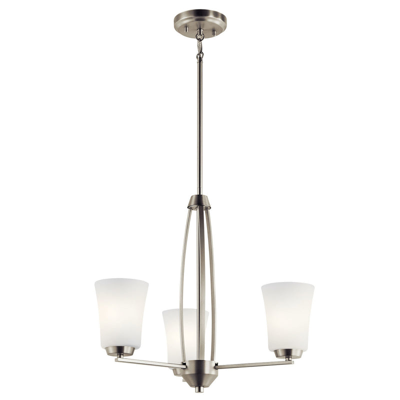 Tao 1 Tier Chandelier Brushed Nickel 3 Light