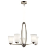 Tao 1 Tier Chandelier Brushed Nickel 5 Light