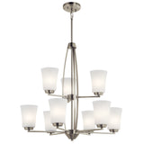 Tao Chandelier Brushed Nickel 9 Light