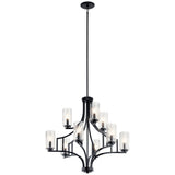 Vara Chandelier Distressed Black 9 Light