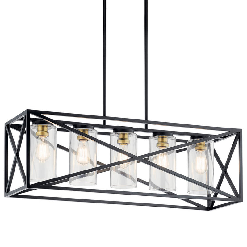 Moorgate Linear Chandelier Black 5 Light