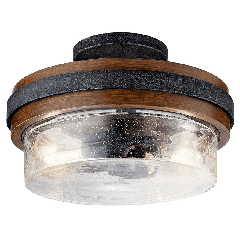 Grand Bank Ceiling Semi Flush Light Auburn Stained Finish