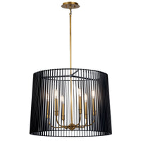 Linara Oval Round Chandelier Black