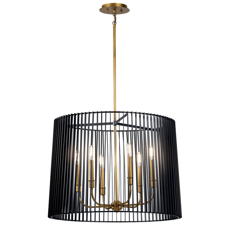 Linara Oval Round Chandelier Black