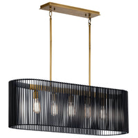 Linara Cylinder Linear Chandelier Black