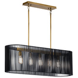 Linara Cylinder Linear Chandelier Black