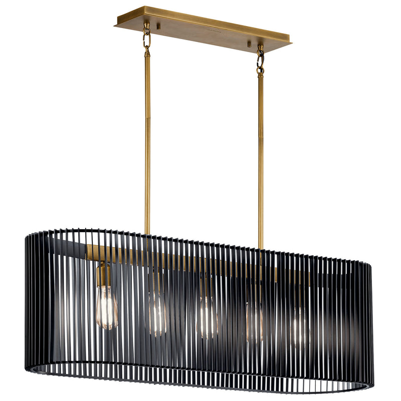 Linara Cylinder Linear Chandelier Black