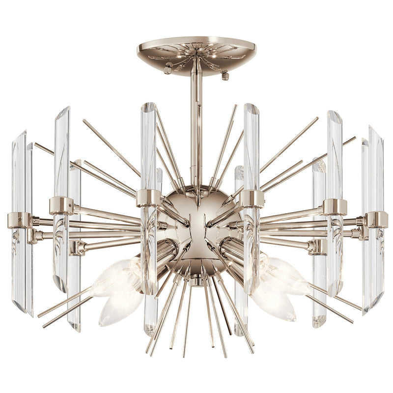 Eris Ceiling Semi Flush Light Polished Nickel