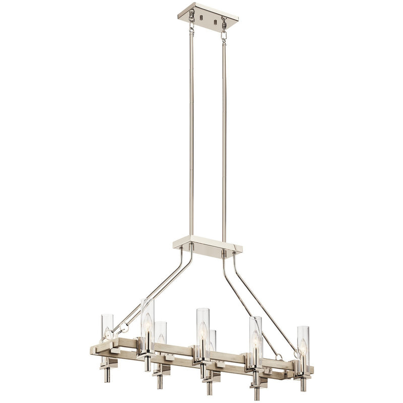Telan Linear Chandelier White Washed Wood