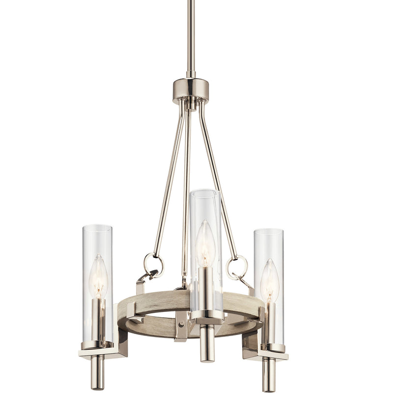 Telan Mini Chandelier White Washed Wood