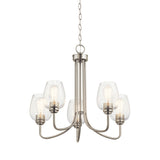 Valserrano Chandelier Brushed Nickel 5 Light