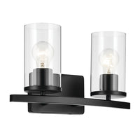 Crosby Vanity Light Black 2 Light