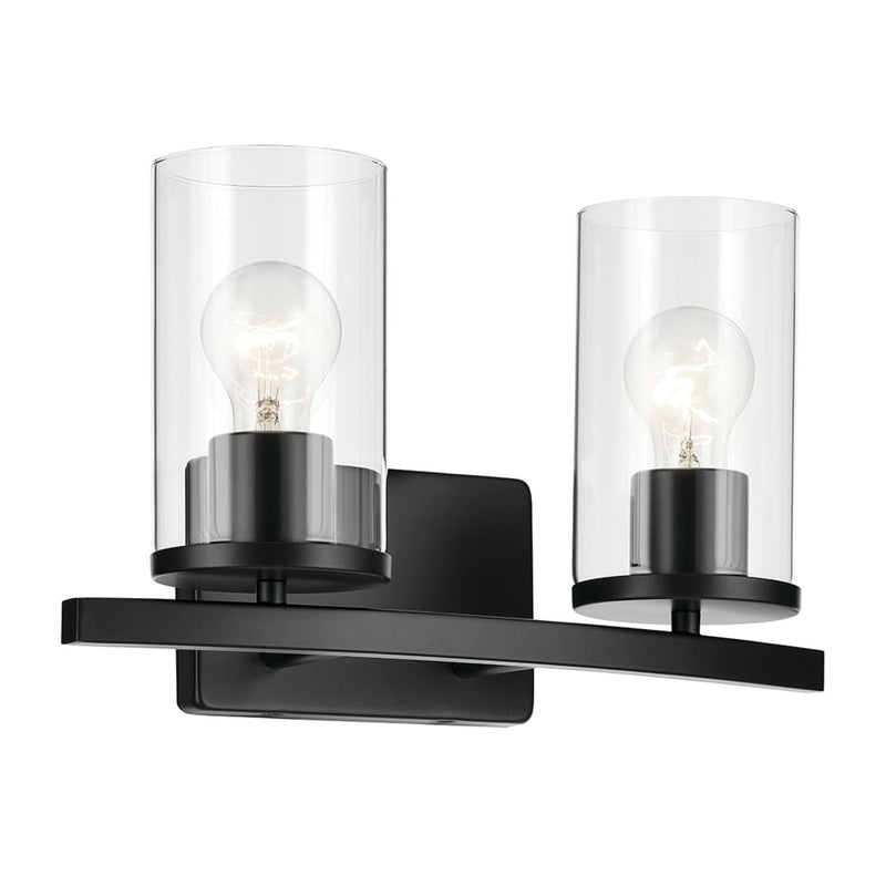 Crosby Vanity Light Black 2 Light