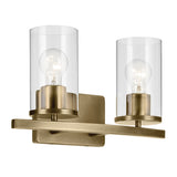 Crosby Vanity Light Natural Brass 2 Light
