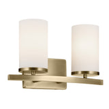 Crosby Vanity Light Natural Brass 2 Light