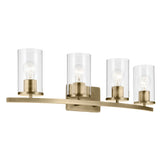 Crosby Vanity Light Natural Brass 4 Light