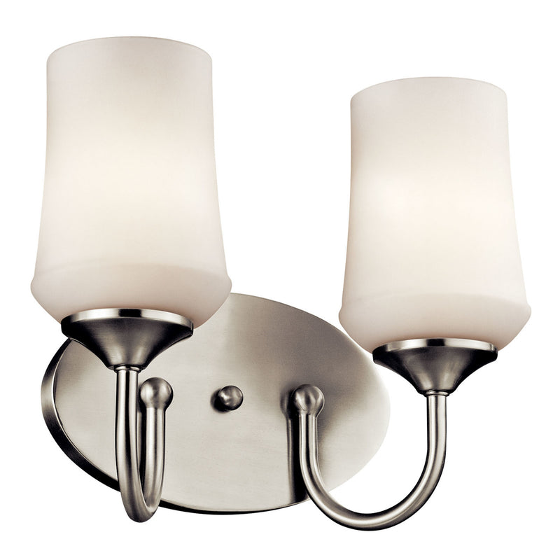 Aubrey Vanity Light Brushed Nickel 2 Light