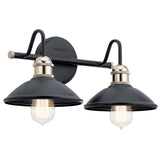 Clyde Dome Vanity Light Black 2 Light