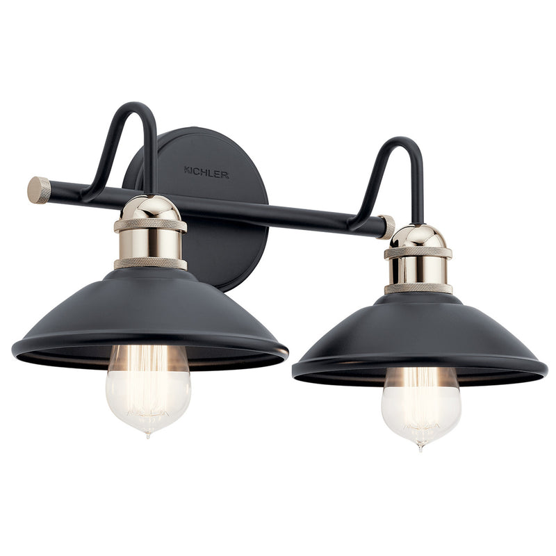 Clyde Vanity Dome Light Black 2 Light