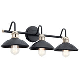 Clyde Dome Vanity Light Black 3 Light