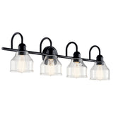 Avery Vanity Light Black 4 Light