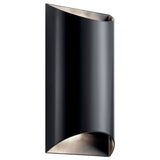 Wesley Cylinder Outdoor Wall Light Black 13.75 Inch