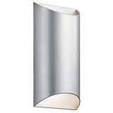 Wesley Cylinder Outdoor Wall Light Platinum 13.75 Inch