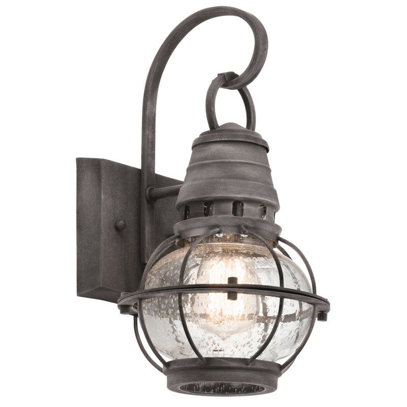 Bridge Point Outdoor Wall Light Weathered Zinc 7 Inch