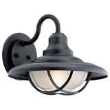 Harvest Ridge Dome Outdoor Wall Light Textured Black 15 Inch