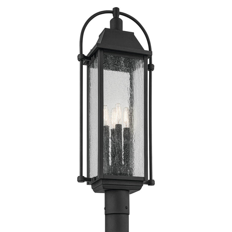 Harbor Row Outdoor Post Lantern Light Textured Black